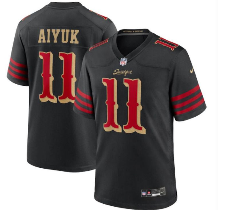 Men 2025 San Francisco 49ers #11 Aiyuk black 5th generation Throwback Nike Limited NFL Jersey style 01->youth nfl jersey->Youth Jersey
